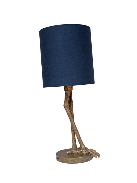 La lampada da tavolo Anda offre un paralume cilindrico blu scuro molto classico e versatile