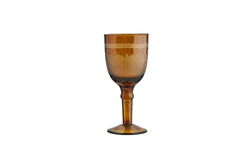 Calice da vino in vetro martellato arancione Marto Madam Stoltz