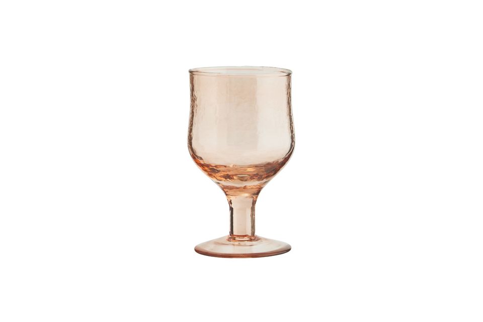 Calice da vino in vetro martellato rosso Marto Madam Stoltz - 13cm