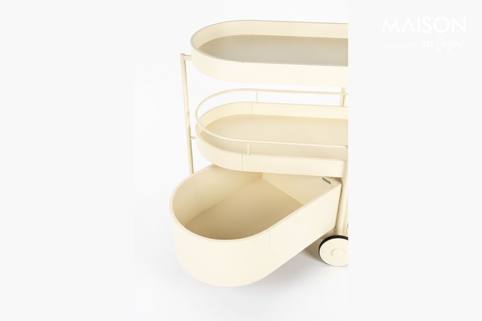 Carrello di servizio in acciaio beige Trolley - 7