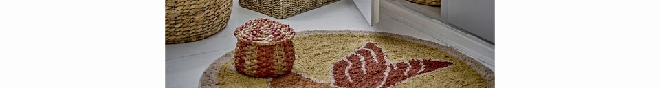 Materiali prima di tutto Cesto di giacinti d'acqua beige Dolma con coperchio