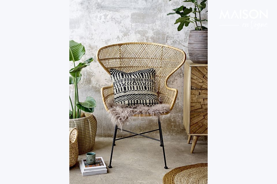 Chaise longue in rattan Oudon Bloomingville