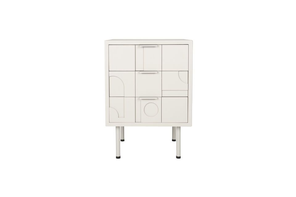 Comodino in legno grigio Funk White Label