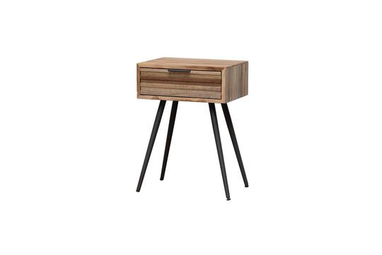 Comodino Pocket a 1 cassetto in teak marrone