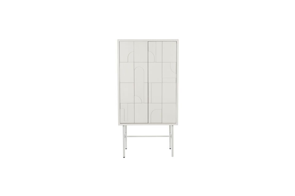 Credenza alta in legno bianco sporco Funk White Label