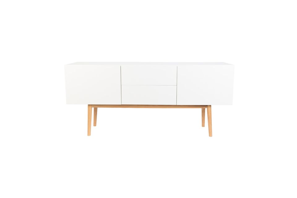 Credenza alta su legno con 2 ante e 2 cassetti Zuiver