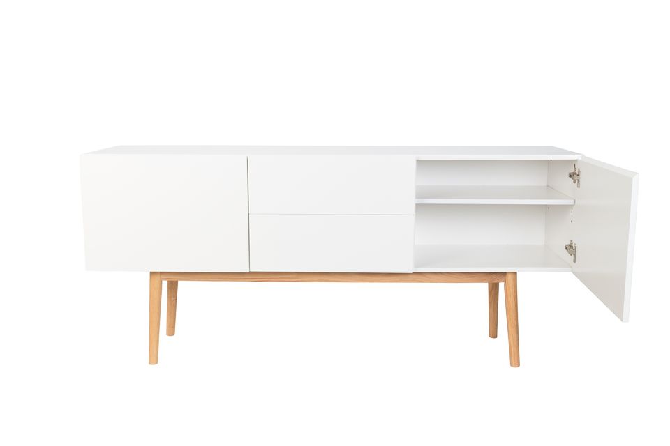 Credenza alta su legno con 2 ante e 2 cassetti - 2