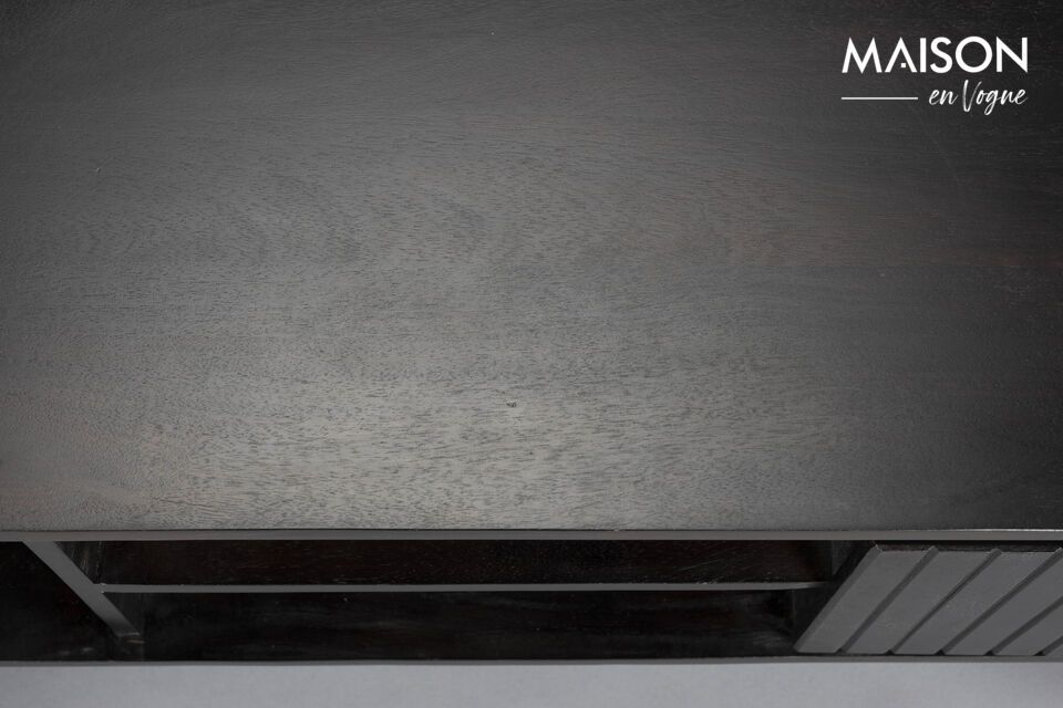 La credenza Kenji in legno di mango marrone incarna l\'eleganza grezza di un pezzo senza tempo