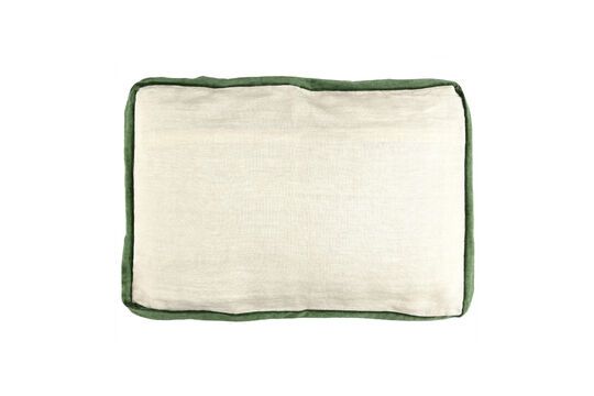 Cuscino in lino bianco e verde Borders