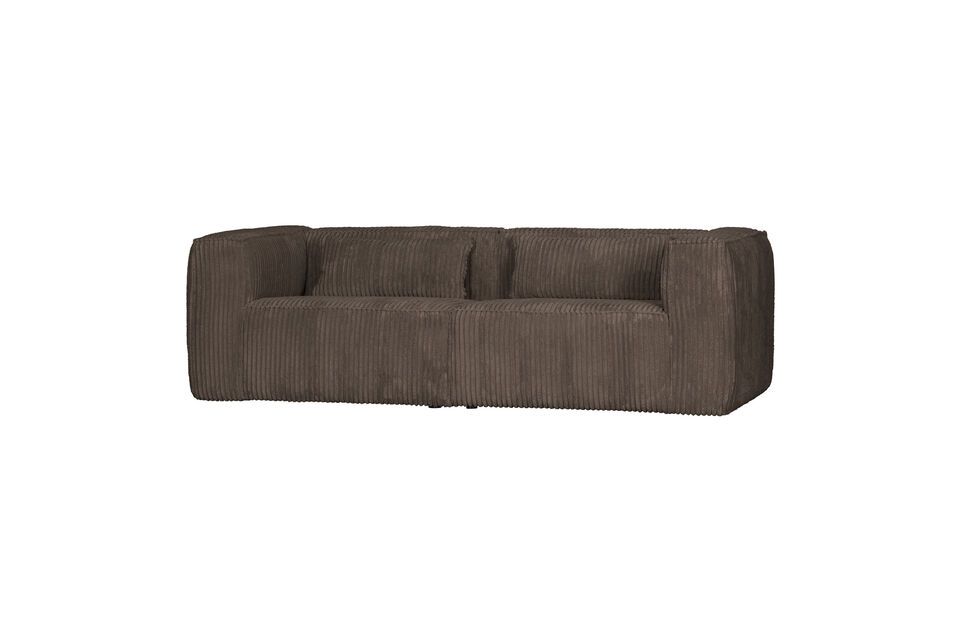 Il divano Bean a 4 posti in tessuto marrone è semplicemente favoloso