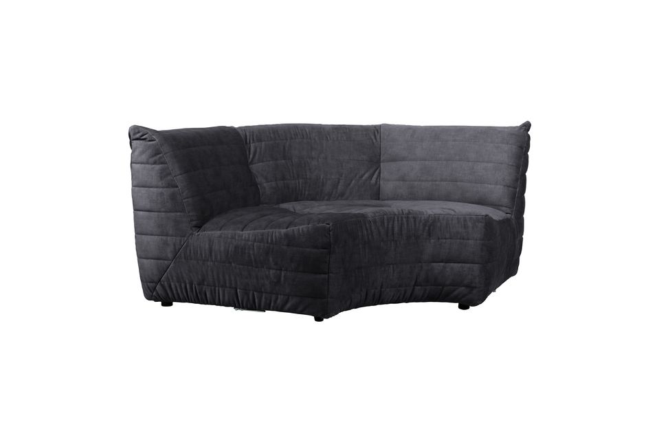 Il rivestimento di questo divano è in morbido e confortevole velluto, 100% poliestere
