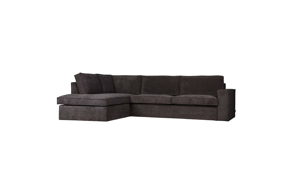 Il divano angolare Thomas WOOD in grigio scuro è ideale per le famiglie numerose con molto spazio