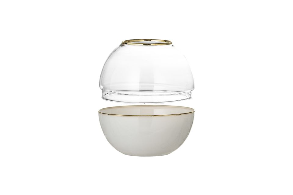 Questo grazioso globo di vetro bianco può essere utilizzato come vaso o per la conservazione