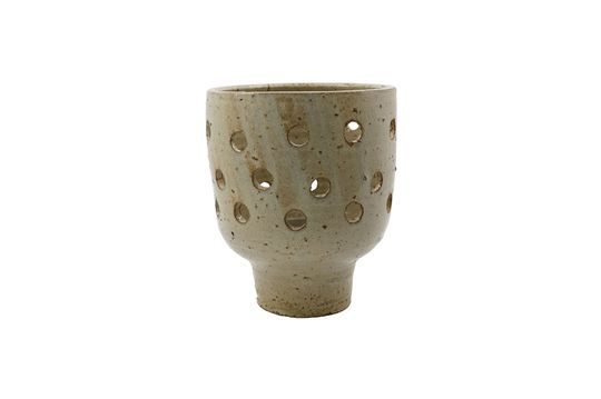 Grande portacandele in gres beige Artist Foto ritagliata
