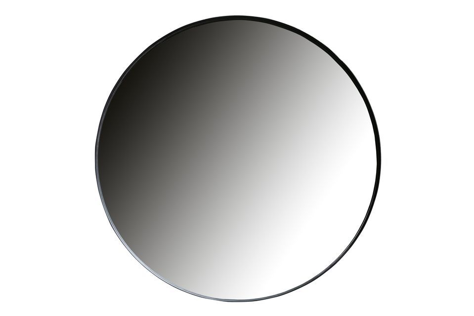 Grande specchio rotondo in metallo nero Doutzen Woood