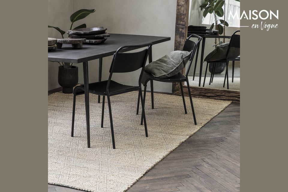 Grande tappeto in tessuto dallo stile semplice e pulito
