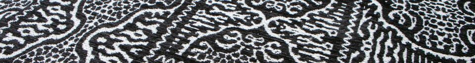 Materiali prima di tutto Grande tappeto in tessuto bianco e nero Renna