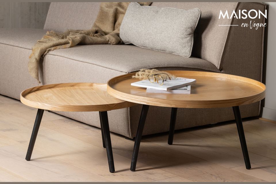Tavolino in legno beige Mesa, stile semplice ed efficace