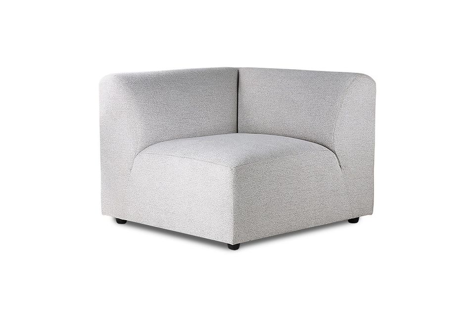 Il rivestimento grigio chiaro del sedile e di entrambi gli schienali è 100% poliestere
