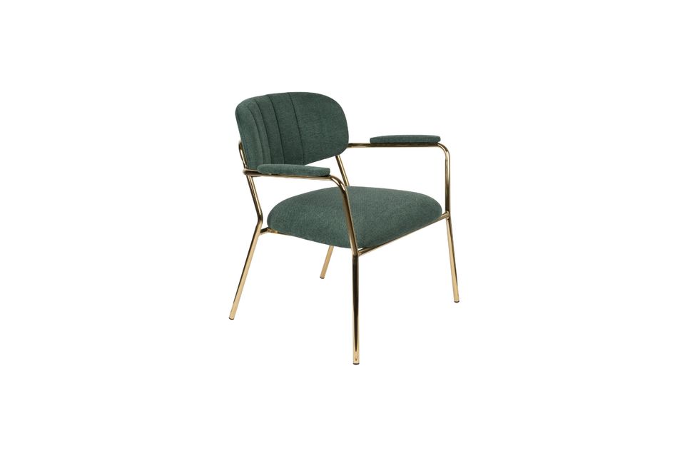 Jolien Sedia lounge con braccioli in oro e verde scuro White Label