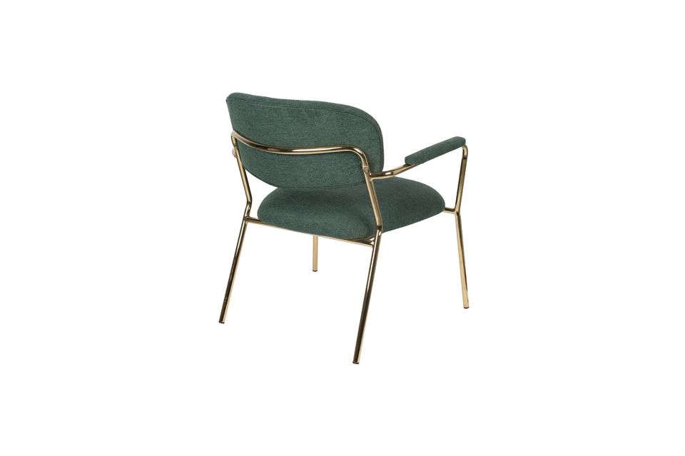 Jolien Sedia lounge con braccioli in oro e verde scuro - 7