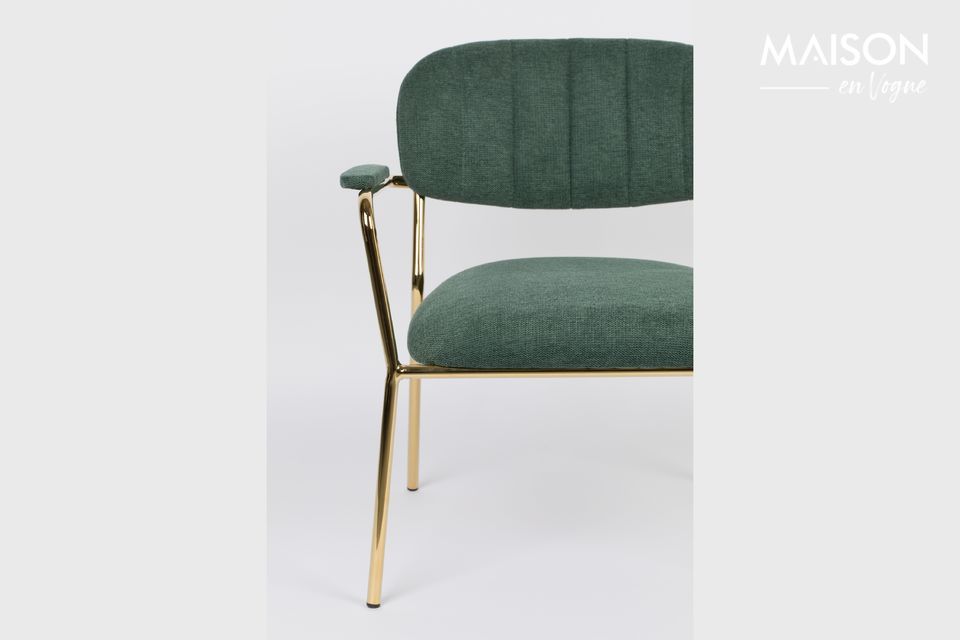 Sedia lounge Jolien colore oro e verde scuro