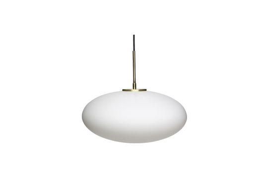 Lampada a sospensione ovale in vetro bianco Muse