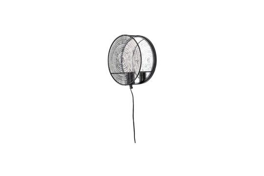 Lampada da parete in metallo nero Lea