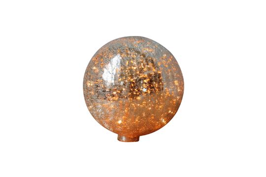 Lampada da tavolo 20 cm palla di vetro mercurizzato incrinato e ghirlanda