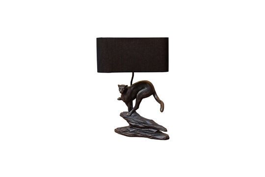 Lampada da tavolo in resina nera leopardata
