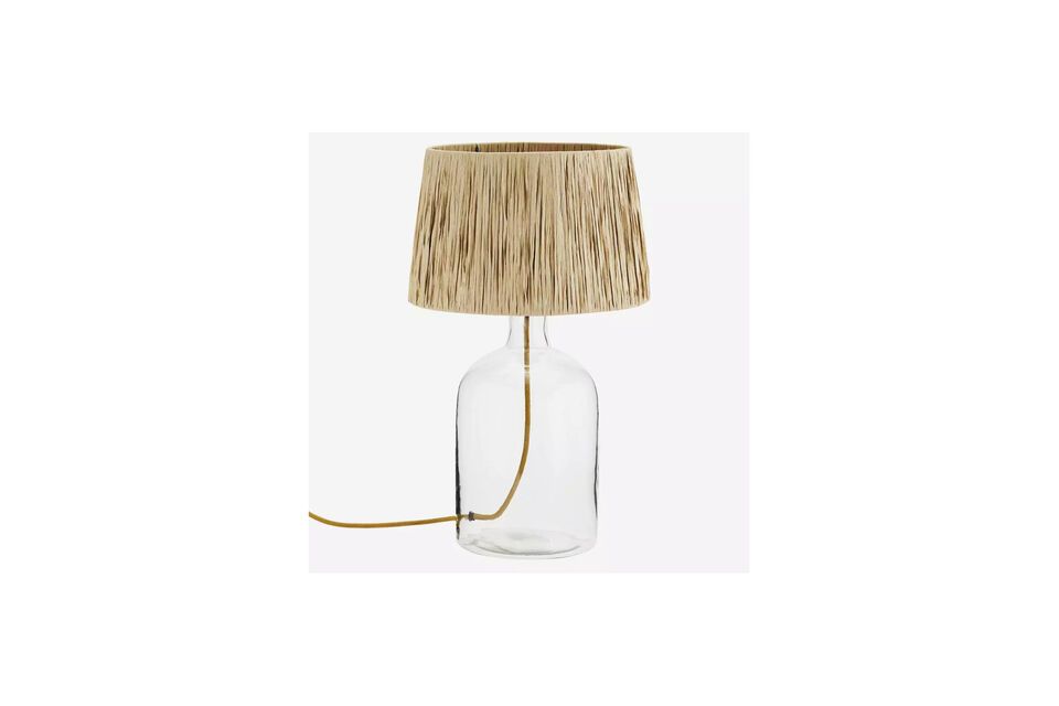 Lampada da tavolo in vetro con paralume Rafia Madam Stoltz