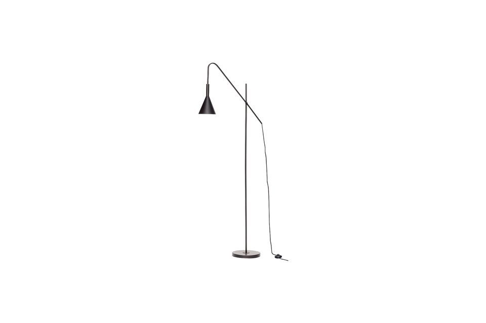 Lampada da terra in metallo nero Corde Hübsch