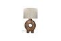 Miniatura Lampada rotonda grande in legno marrone Lampedusa Foto ritagliata