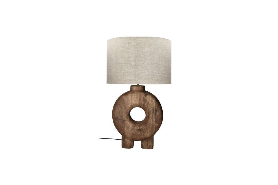 Lampada rotonda grande in legno marrone Lampedusa Pomax