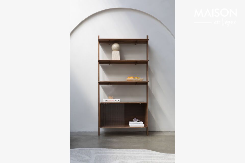 Libreria e scaffale in legno massiccio di frassino marrone Rise Zuiver