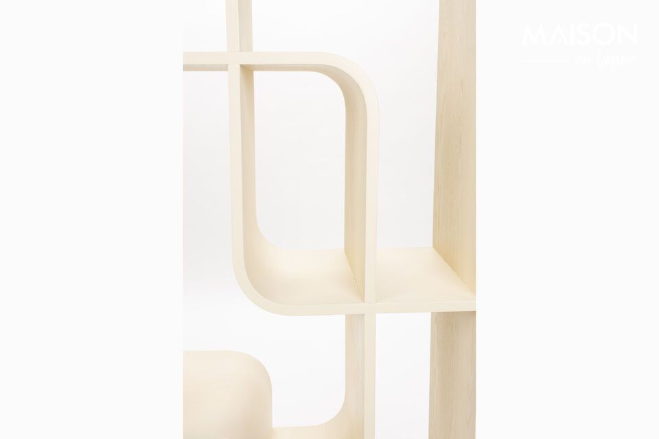 Libreria in legno massiccio di rovere beige Seven - 6