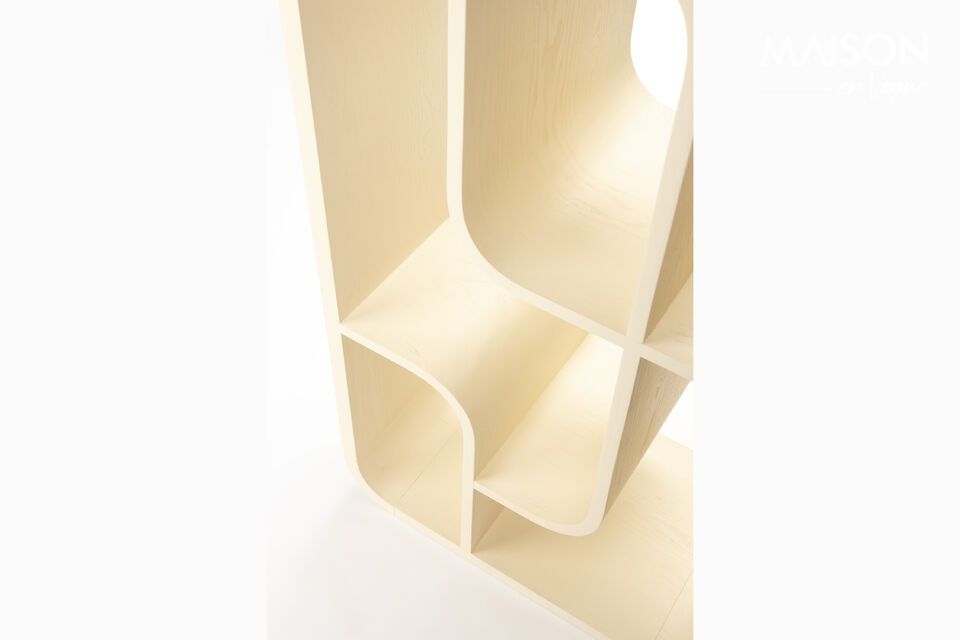 Libreria in legno massiccio di rovere beige Seven - 9