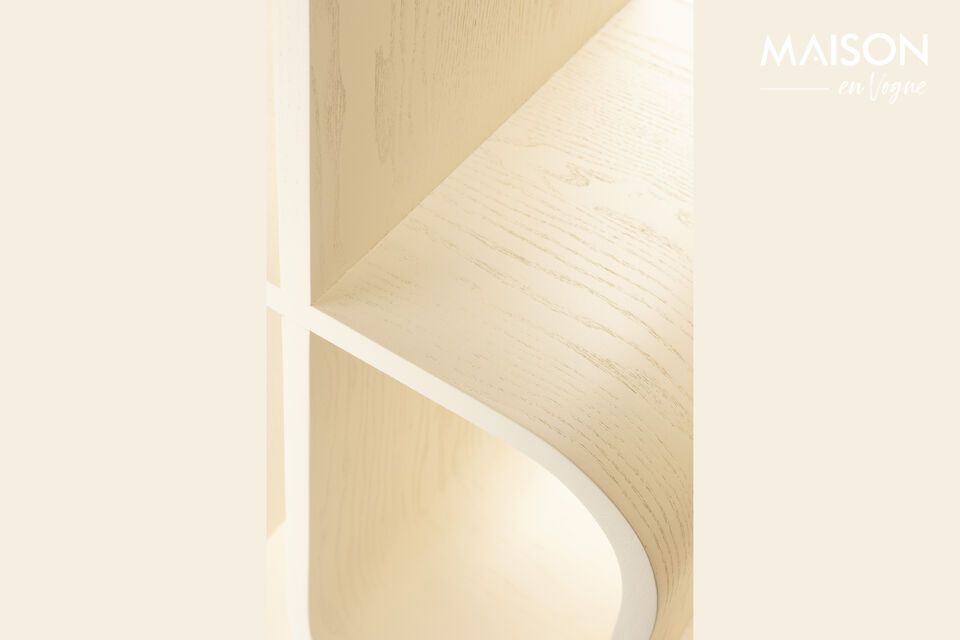 Libreria in legno massiccio di rovere beige Seven - 10