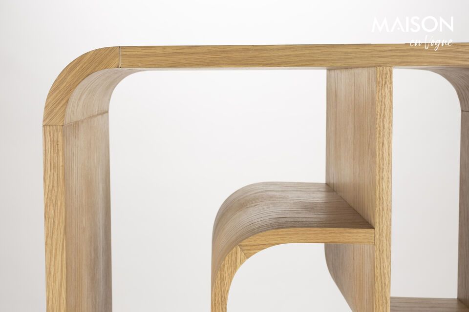 Libreria in legno massiccio di rovere marrone Seven - 7
