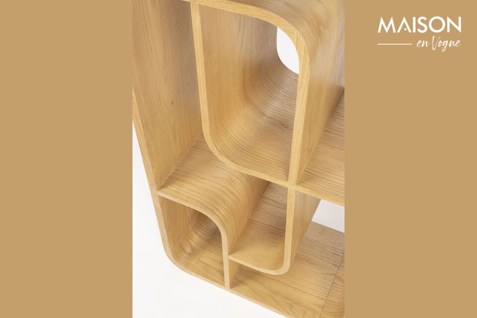 Libreria in legno massiccio di rovere marrone Seven - 8