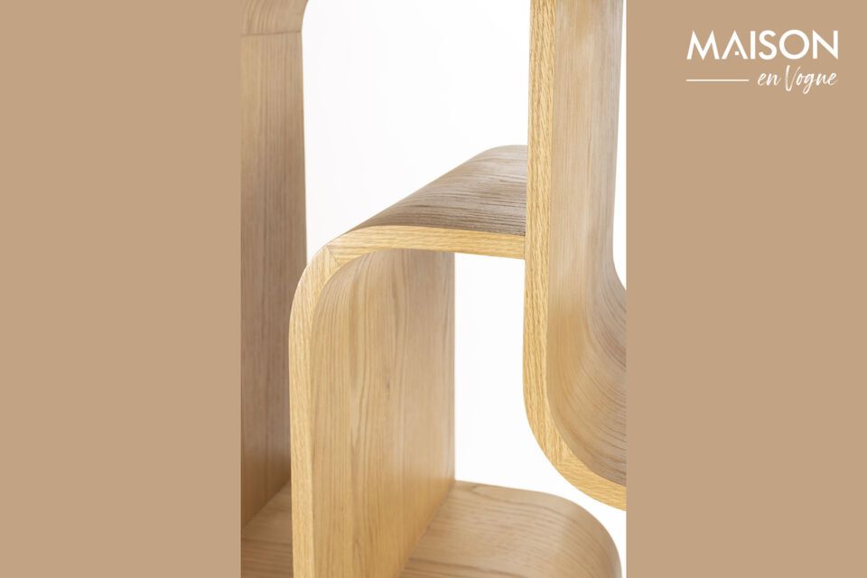 Libreria in legno massiccio di rovere marrone Seven - 9