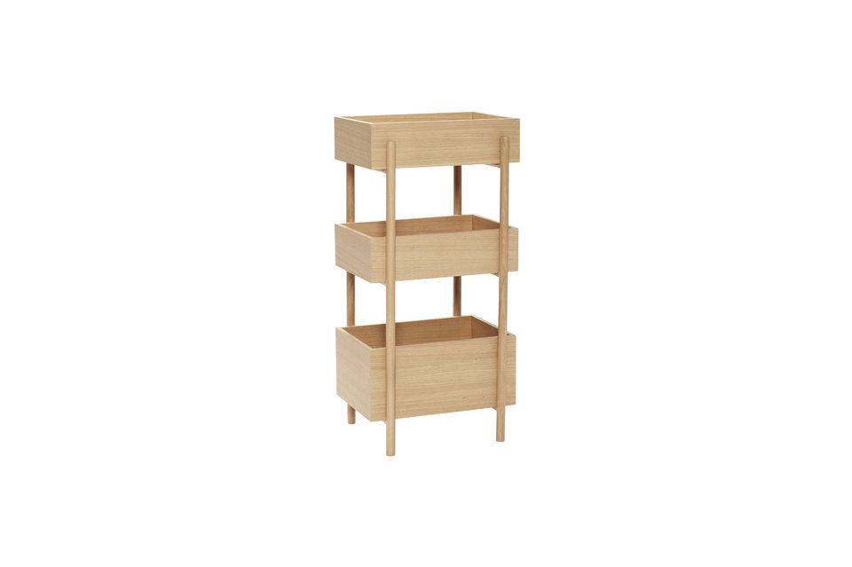 Mensola in legno beige a 3 scomparti Stack Hübsch