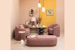 Miniatura Panchina in tessuto rosa marsala 4
