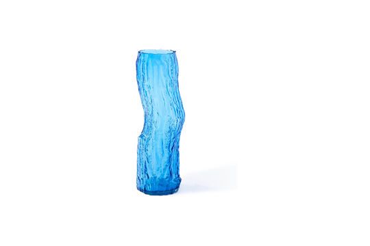 Piccolo vaso di vetro blu Tree Log Foto ritagliata