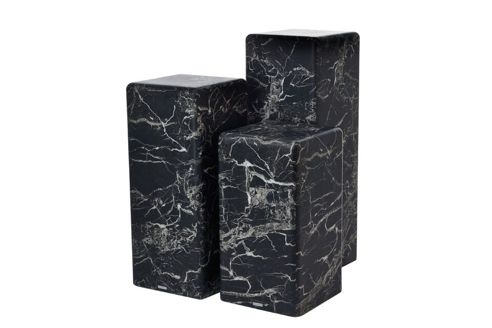 Pilastro in marmo nero, base in resina di marmo artificiale, pratico e lussuoso