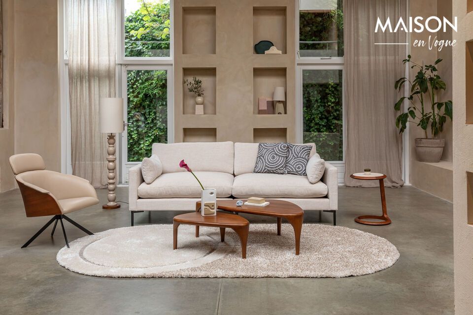 Immergetevi nel delicato mondo della poltrona Frie in pelle PU beige