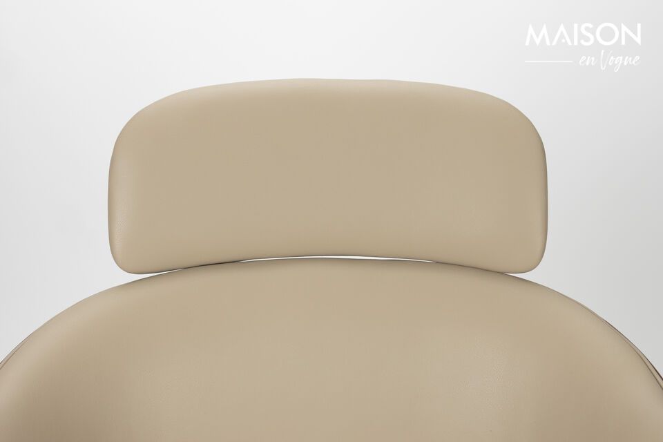 Poltrona in pelle PU beige Frie - 10