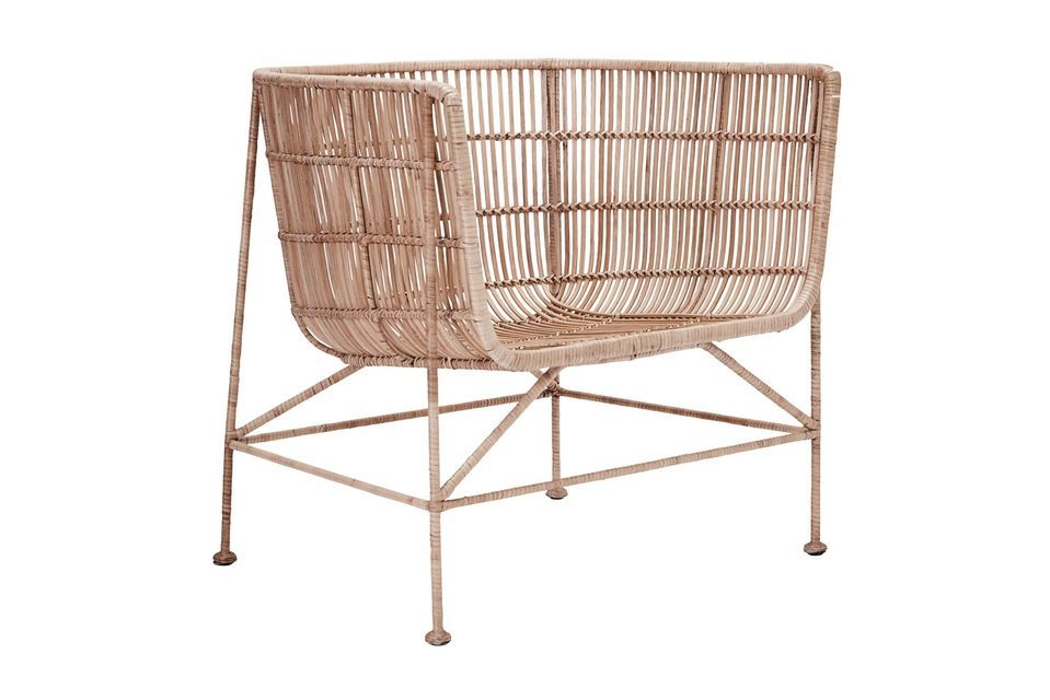 Poltrona in rattan beige Cuun House Doctor