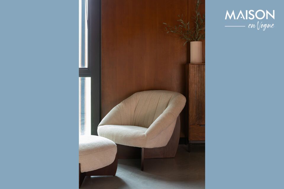 Poltrona in tessuto beige Emilius DutchBone