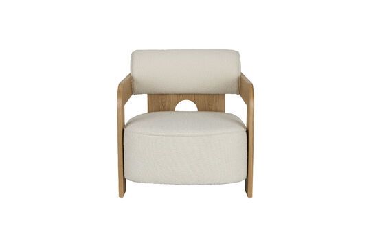 Poltrona in tessuto bouclé beige Oolong Foto ritagliata